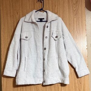 Tahari Light Gray Teddy Jacket